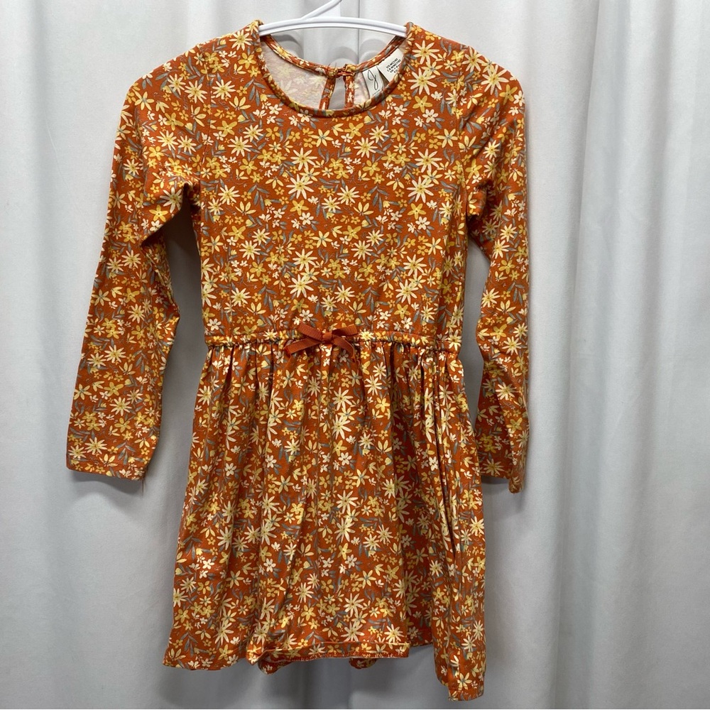 Joie girls dress 7/8 floral long sleeve twirl dress